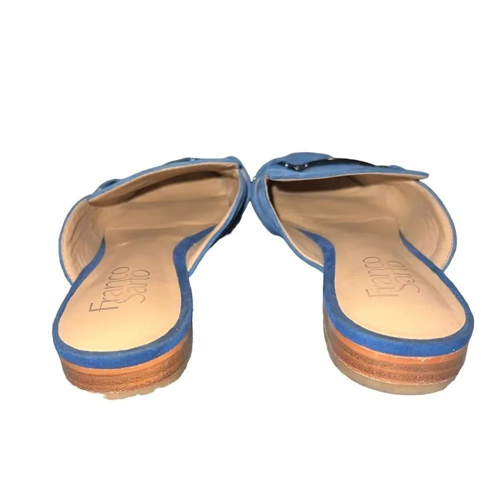 Franco Sarto Dolly Blue Suede Leather Slide Mule Shoe Women's 6.5M‎ - Picture 4 of 5